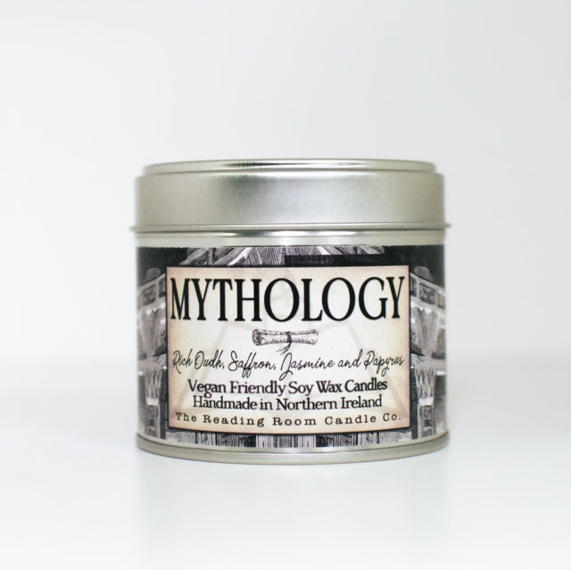 Book cover of: Mythology- Scented Soy Candle- Rich oudh, Saffron, Jasmine and Papyrus