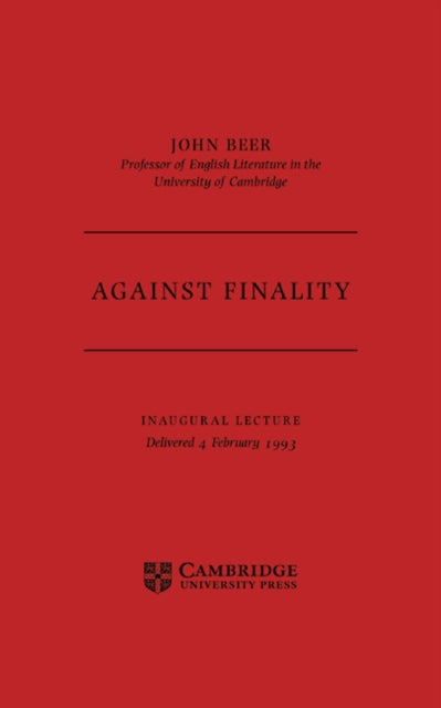 Book cover of: Against Finality. By: John Beer