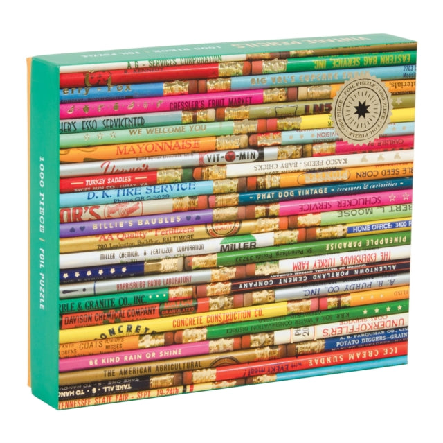 Book cover of: Phat Dog Vintage Pencils 1000 Piece Foil Stamped Puzzle. By: Galison