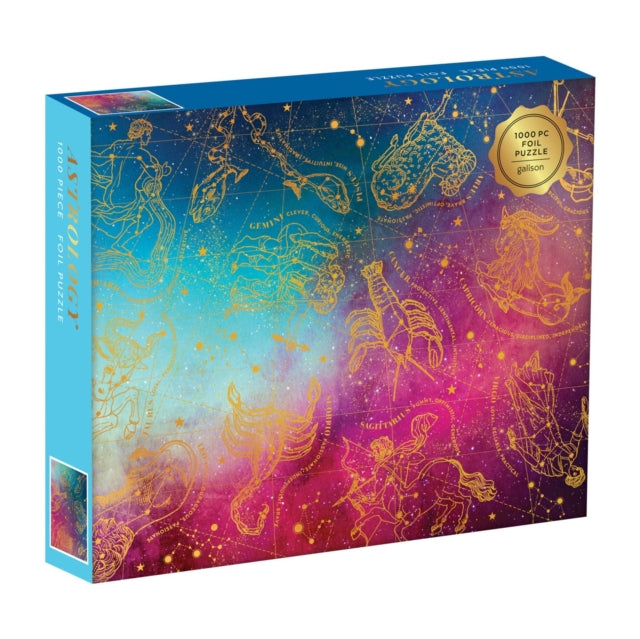 Book cover of: Astrology 1000 Piece Foil Puzzle. By: Galison