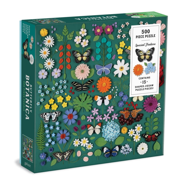 Book cover of: Butterfly Botanica 500 Piece Puzzle with Shaped Pieces