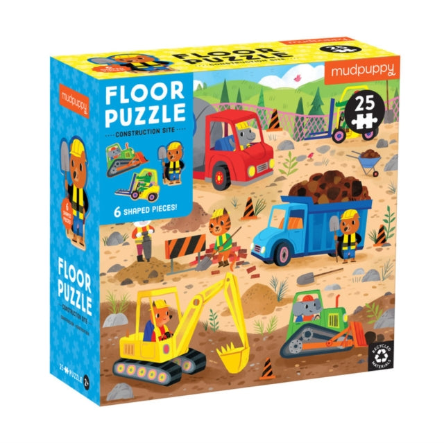 Book cover of: Construction Site 25 Piece Floor Puzzle with Shaped Pieces