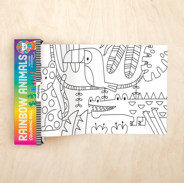 Book cover of: Rainbow Animals Mini Coloring Roll. By: Mudpuppy