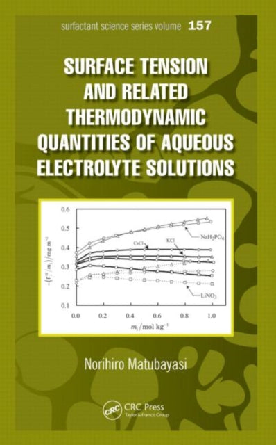 Book cover of: Surface Tension and Related Thermodynamic Quantities of Aqueous Electrolyte Solutions. By: Norihiro Matubayasi