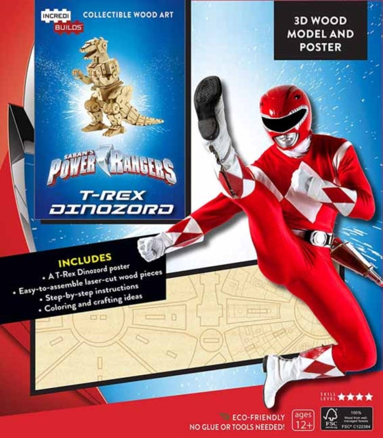 Book cover of: IncrediBuilds: Power Rangers: T-Rex Dinozord 3D Wood Model and Poster
