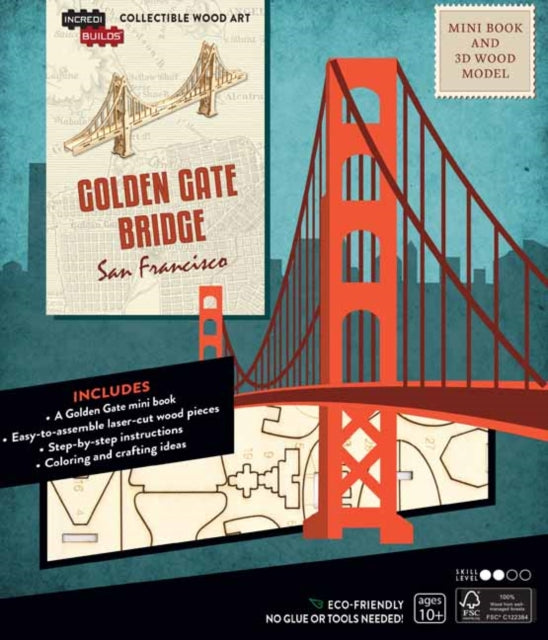 Book cover of: IncrediBuilds: San Francisco: Golden Gate Bridge Book and 3D Wood Model