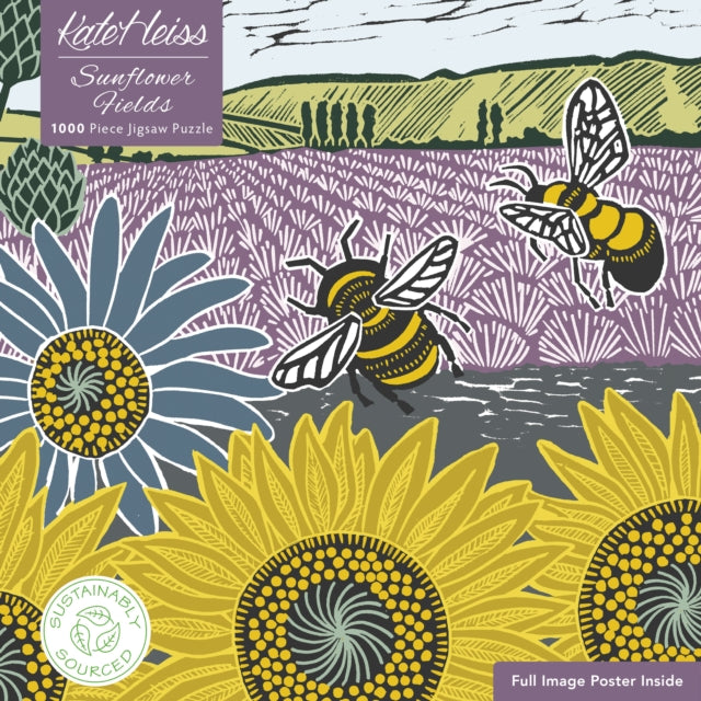 Book cover of: Adult Sustainable Jigsaw Puzzle Kate Heiss: Sunflower Fields