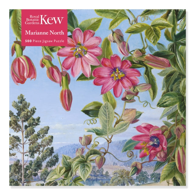Book cover of: Adult Jigsaw Puzzle Kew: Marianne North: View in the Brisbane Botanic Garden (500 pieces). By: Flame Tree Studio