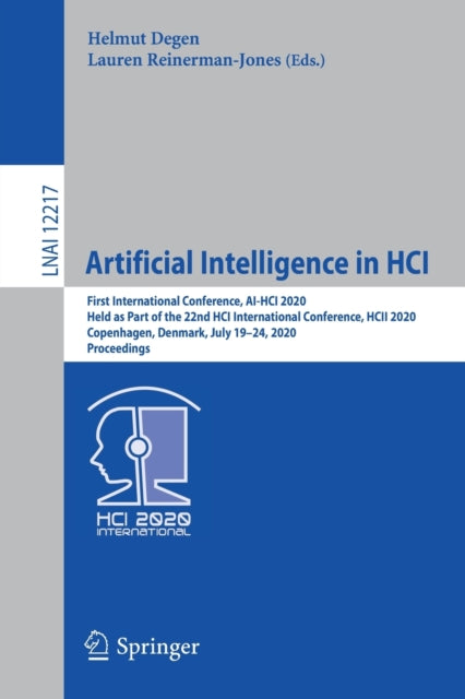 Book cover of: Artificial Intelligence in HCI. By: Helmut Degen