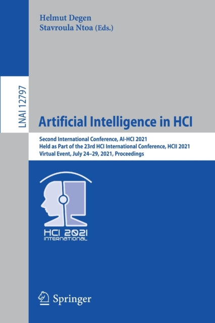 Book cover of: Artificial Intelligence in HCI. By: Helmut Degen