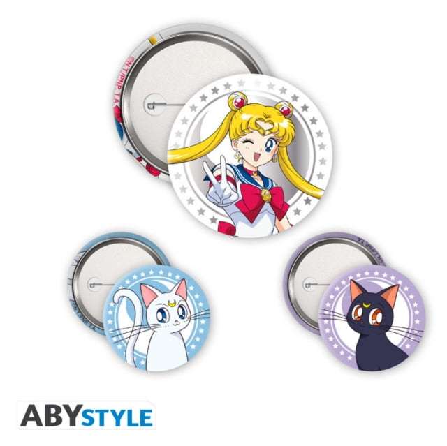 Book cover of: Sailor Moon Luna & Artemis 3 Badge Pack