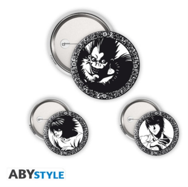 Book cover of: Death Note Light, L & Ryuk 3 Badge Pack