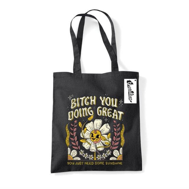 Book cover of: Letter Shoppe (You Doing Great) Black Tote Bag