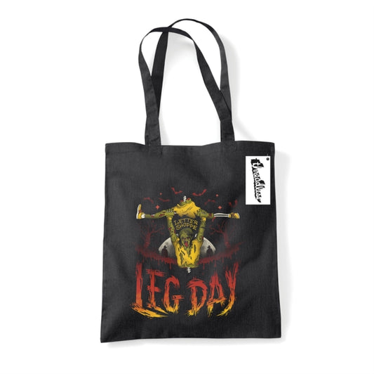Book cover of: Letter Shoppe (Zombie Leg Day) Black Tote Bag