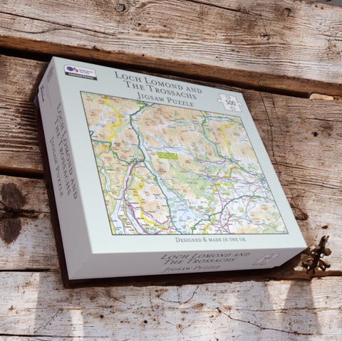 OS Map 500 Piece Premium Jigsaw Puzzle - Loch Lomond and The Trossachs National Park