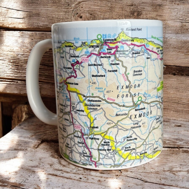 Book cover of: OS Map Ceramic Mug - Exmoor National Park