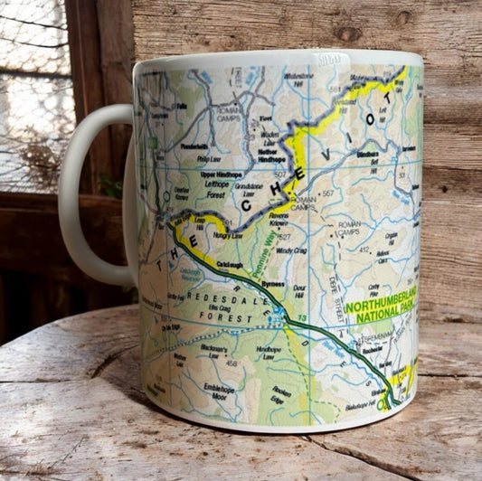 Book cover of: OS Map Ceramic Mug - Northumberland National Park