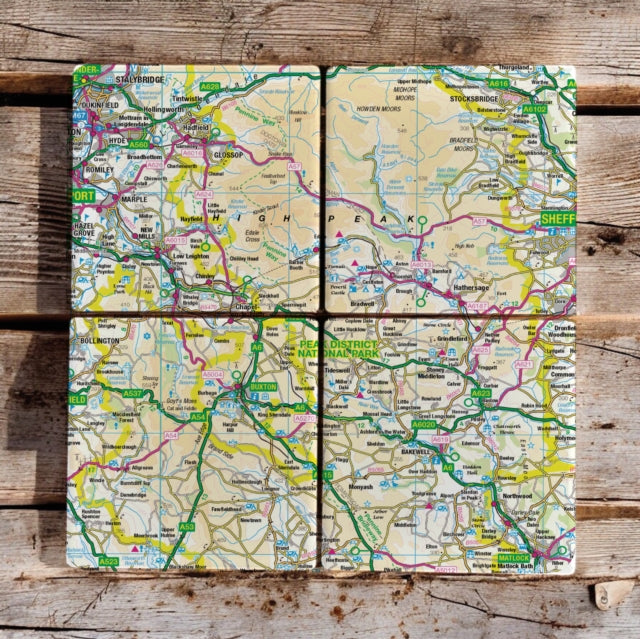 Book cover of: OS Map Ceramic Four Coaster Set - Peak District National Park