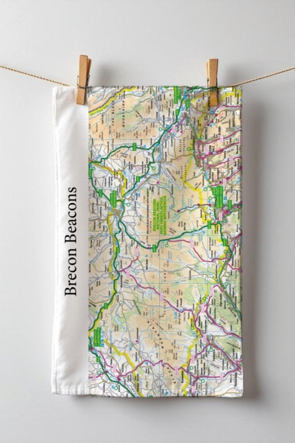 Book cover of: OS Map Tea-towel - Brecon Beacons National Park