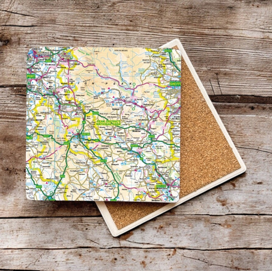 Book cover of: OS Map Ceramic Single Coaster - Peak District National Park