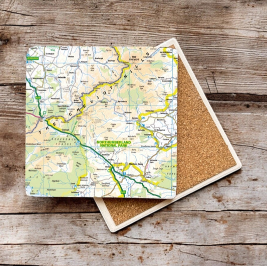 Book cover of: OS Map Ceramic Single Coaster - Northumberland National Park