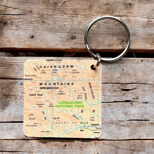 Book cover of: OS Map Wooden Square Key-ring - Cairngorms National Park