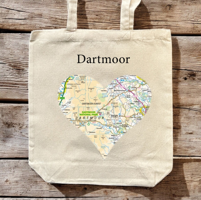 Book cover of: OS Map Premium Canvas Tote Bag - Dartmoor National Park