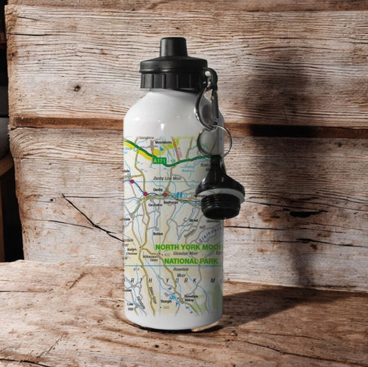 Book cover of: OS Map 600ml Metal Water Bottle - North York Moors National Park