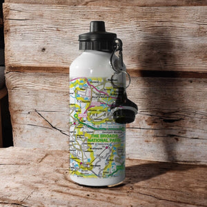 OS Map 600ml Metal Water Bottle - The Broads