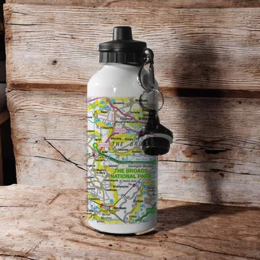 Book cover of: OS Map 600ml Metal Water Bottle - The Broads
