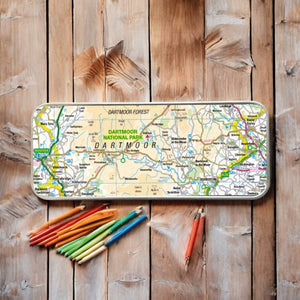 OS Map Metal Pencil Tin - Dartmoor National Park