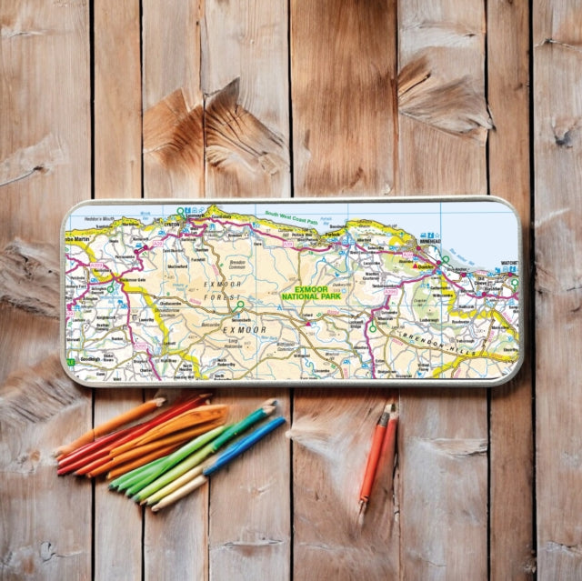 Book cover of: OS Map Metal Pencil Tin - Exmoor National Park