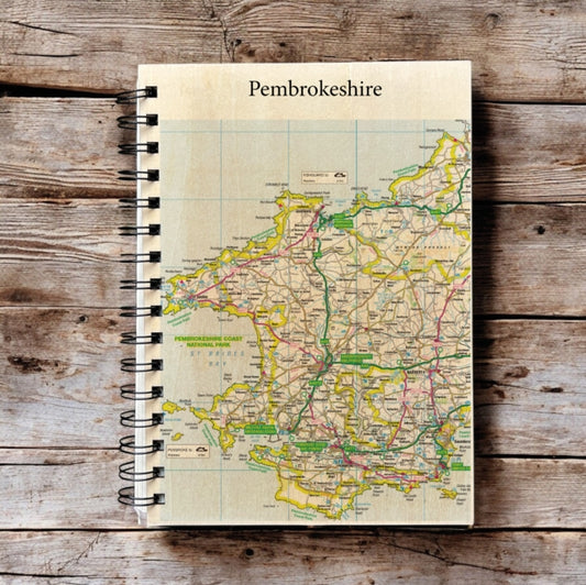 Book cover of: OS Map Wooden Lined Notebook - Pembrokeshire Coast National Park