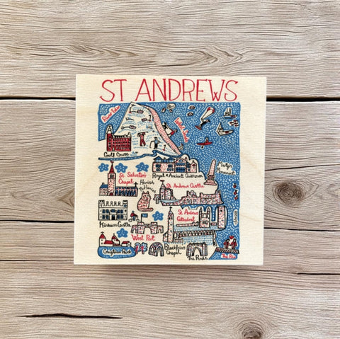 Julia Gash Wooden Coaster - St Andrews