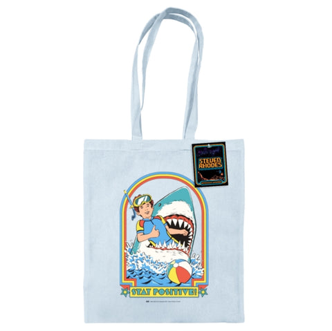 Steven Rhodes (Stay Positive) Pastel Blue Tote Bag
