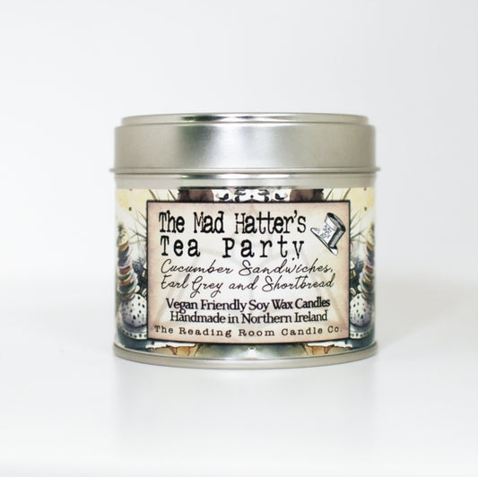 Book cover of: Mad Hatter's Tea Party- Scented Soy Candle- Cucumber Sandwiches, Earl Grey Tea and Shortbread