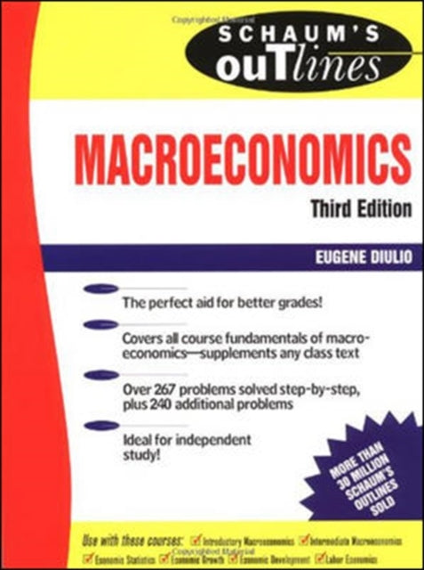 Book cover of: Schaum's Outline of Macroeconomics. By: Eugene A. Diulio