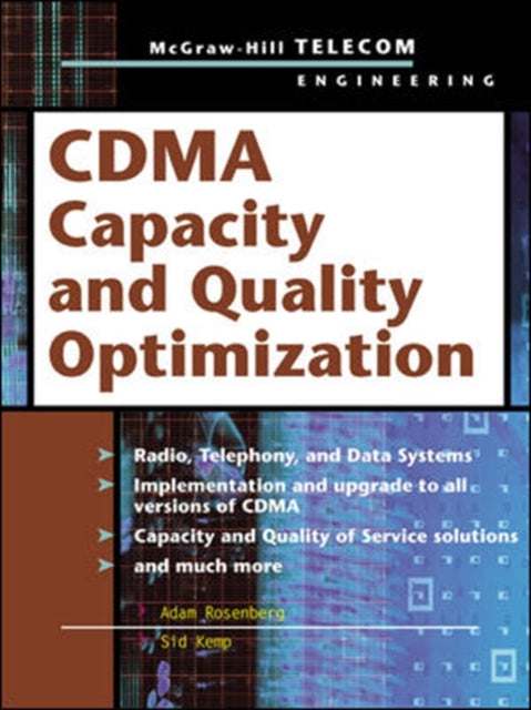 Book cover of: CDMA Capacity and Quality Optimization. By: Adam N. Rosenberg