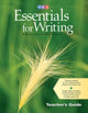Book cover of: SRA Essentials for Writing Teacher's Guide. By: Siegfried Engelmann