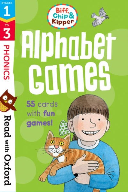 Book cover of: Read with Oxford: Stages 1-3: Biff, Chip and Kipper: Alphabet Games Flashcards. By: Roderick Hunt