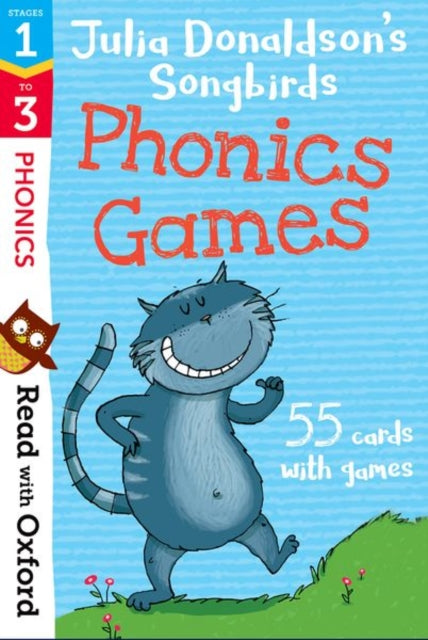 Book cover of: Read with Oxford: Stages 1-3: Julia Donaldson's Songbirds: Phonics Games Flashcards. By: Julia Donaldson