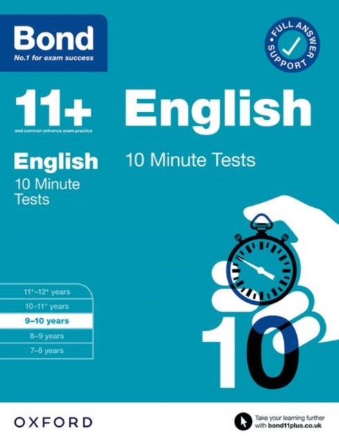Book cover of: Bond 11+ 10 Minute Tests English 9-10 years: For 11+ GL assessment and Entrance Exams. By: Sarah Lindsay