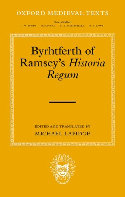 Book cover of: Byrhtferth of Ramsey's Historia Regum. By: Michael Lapidge