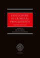 Book cover of: Disclosure in Criminal Proceedings