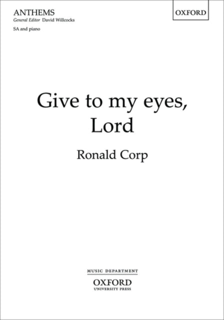 Book cover of: Give to my eyes, Lord