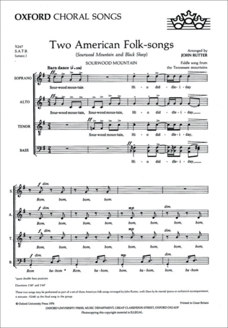 Book cover of: Two American Folk-songs