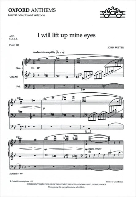 Book cover of: I will lift up mine eyes