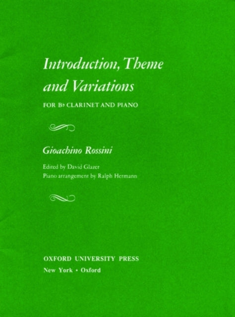 Book cover of: Introduction, Theme, and Variations. By: Gioacchino Rossini