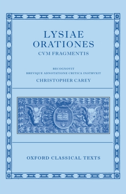 Book cover of: Lysiae Orationes cum Fragmentis. By: Christopher Carey, Lysias