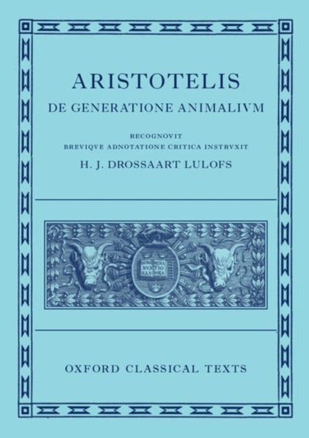 Book cover of: On the Generation of Animals (De Generatione Animalium). By: Aristotle